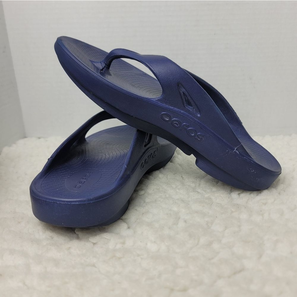 Oofos Original Recovery Womens Thong Flip Flop Size 10 Blue Comfort Sandals - Picture 6 of 10